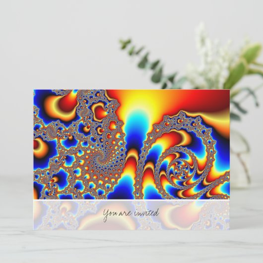 Durchblättern - Fraktal Art Einladung (Stehend Vorderseite)