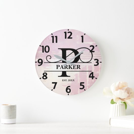 Durchblutungsstörung P Monogramm Große Wanduhr (Zuhause)