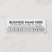 durchbohren Sie. LoyalitätsLochkarte Treuekarte (Rückseite)