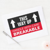 Durchbrechbare Handle mit Vorsicht Auf diese Weise Rechteckiger Aufkleber (Umschlag)