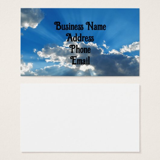 Durchbrechen der Clouds-Visitenkarte (Vorne & Hinten)