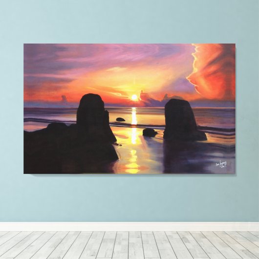 Durchbrechen der Wolken Leinwanddruck (Insitu (Holzboden))