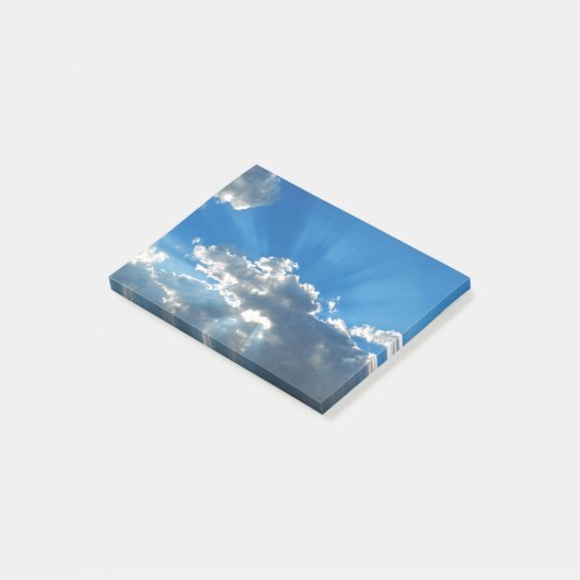 Durchbrechen der Wolken Post-it Klebezettel (angewinkelt)