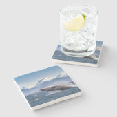 Durchbrechen des Buckel-Wals in Alaska Steinuntersetzer (Seitenansicht)