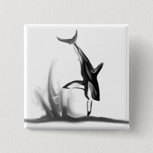 Durchbrechen des großen weißen Haifischs, der ein Button (Vorderseite)