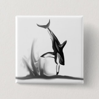 Durchbrechen des großen weißen Haifischs, der ein Button