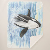 Durchbrechen des Schwertwal-Wal-Aquarells Sherpadecke (Vorderseite)