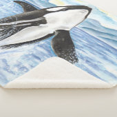 Durchbrechen des Schwertwal-Wal-Aquarells Sherpadecke (3/4)