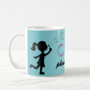 Durchbrennenblasen - Aqua-blaue personalisierte Kaffeetasse
