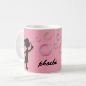 Durchbrennenblasen - rosa personalisierte Tasse (Vorderseite Links)