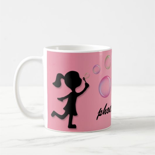 Durchbrennenblasen - rosa personalisierte Tasse (Links)