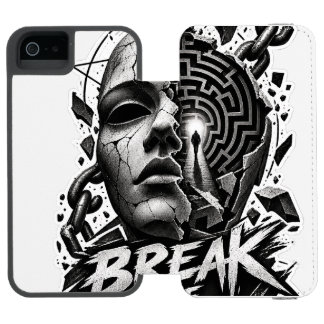 Durchbrich das Muster Kantige monochrome Grafik-Ge Incipio Watson™ iPhone 5 Geldbörsen Hülle