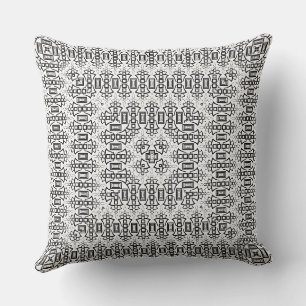 Durchbrochene Quadrate Art Deco Retro Schwarz Weiß Kissen