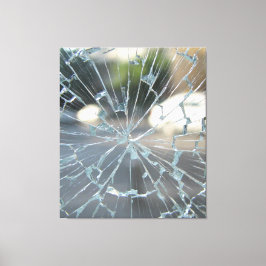 durchbrochenes Fenster Leinwanddruck