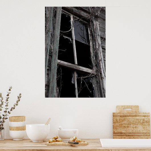 durchbrochenes Fenster Poster (Küche)