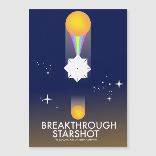 Durchbruch bei Starshot Retro Space Art Magnetkarte (Vorderseite)