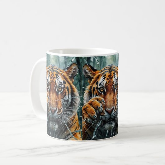 Durchbruch durch Tiger Kaffeetasse (Vorderseite Links)