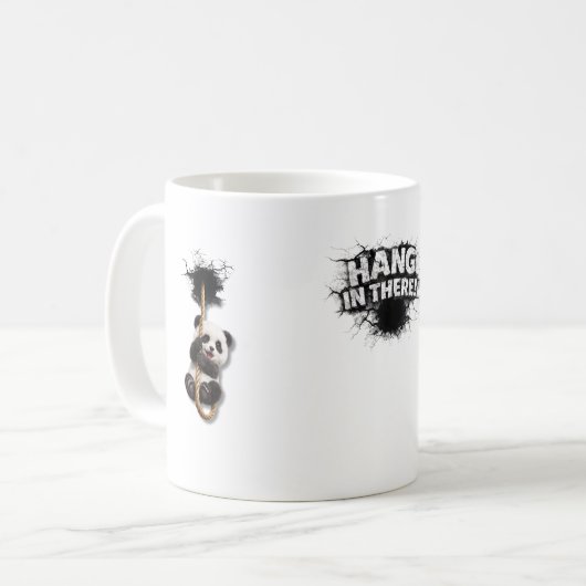 Durchbruch-Panda – Süße 3D-Wand-Illusionskunst Kaffeetasse (Vorderseite Links)