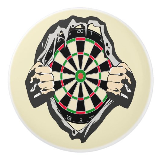 Durchbruch zum Bullseye - Ultimate Dartboard Keramikknauf (Vorderseite)