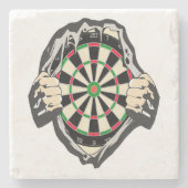 Durchbruch zum Bullseye - Ultimate Dartboard Steinuntersetzer (Vorderseite)
