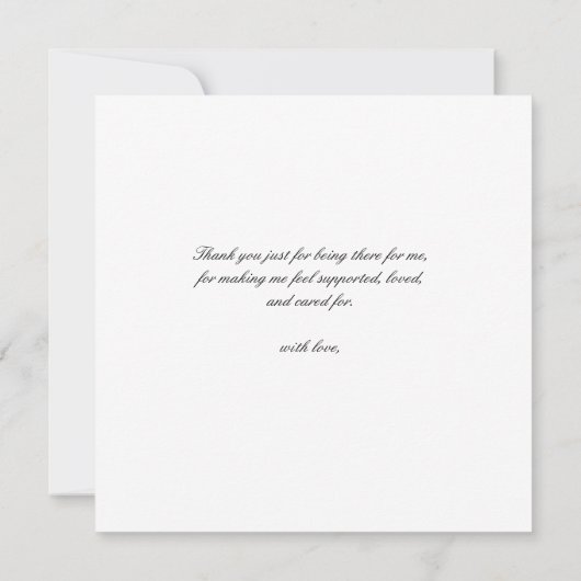 Durchdachte Blumenkalligraphie Dankeskarte (Rückseite)