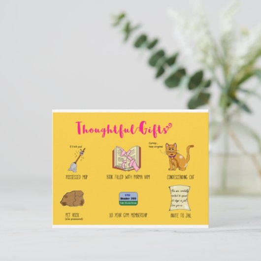 Durchdachte Geschenk-lustige Feiertagspostkarte (Stehend Vorderseite)