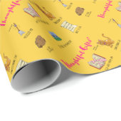 Durchdachte Geschenk-lustiger WeihnachtsCartoon Geschenkpapier (Rolleneckpunkt)