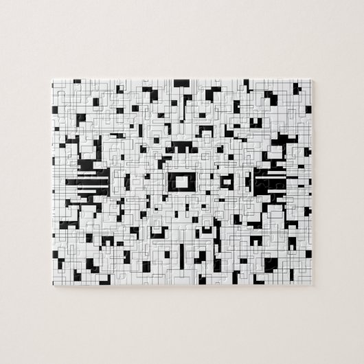 Durchdachte Linien III - schwarz u. weiße Kunst Puzzle (Horizontal)