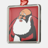 Durchdachte Sankt mit steifem Schatten-Cartoon Ornament Aus Metall (Links)