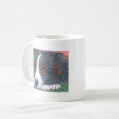 Durchdachter Border-Collie-Hund Kaffeetasse (Vorderseite Links)