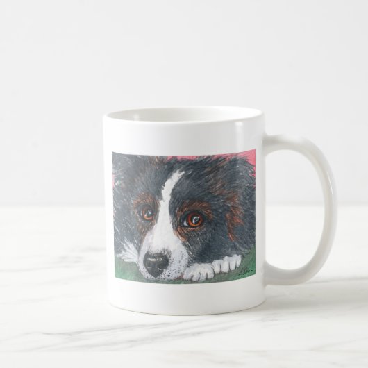Durchdachter Border-Collie-Hund Kaffeetasse (Rechts)