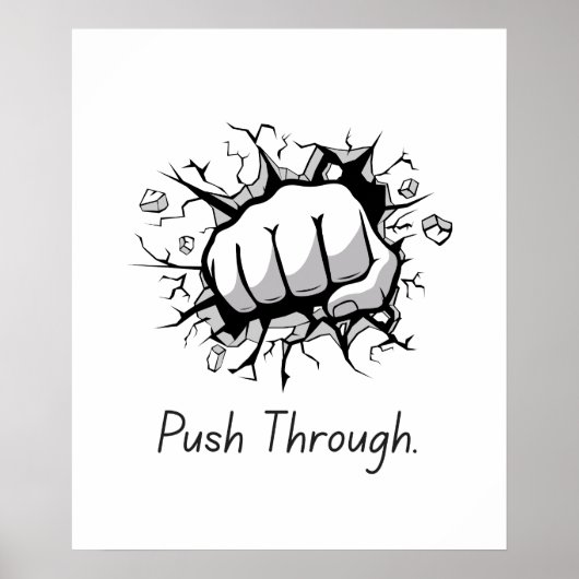 Durchdrücken - Motivierend Poster (Vorne)