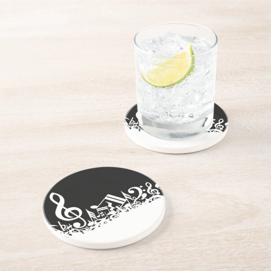 Durcheinander der musikalischen Symbole Getränkeuntersetzer (Seite)