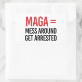 Durcheinander festgenommen rechteckiger aufkleber (Tasche)