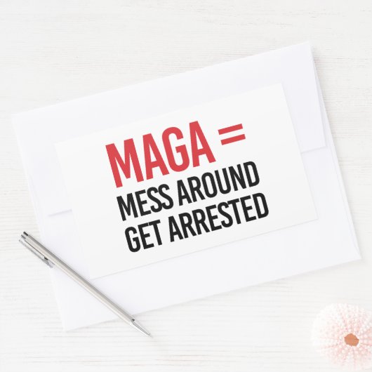 Durcheinander festgenommen rechteckiger aufkleber (Umschlag)