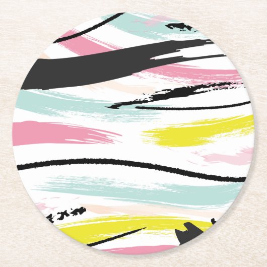 Durcheinander Runder Pappuntersetzer (Vorderseite)