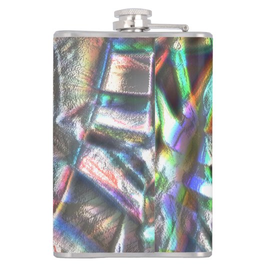 Durcheinander von bunten Strichen in rustikalem un Flachmann (Rückseite)