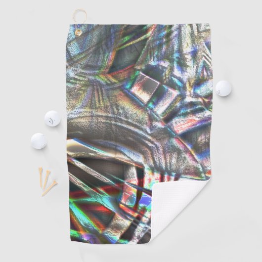 Durcheinander von bunten Strichen in rustikalem un Golfhandtuch (Insitu)