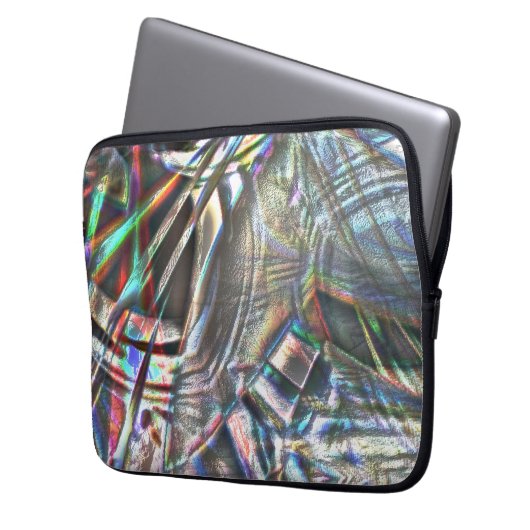 Durcheinander von bunten Strichen in rustikalem un Laptopschutzhülle (Vorderseite Links)