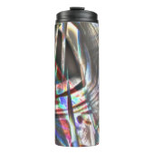 Durcheinander von bunten Strichen in rustikalem un Thermosbecher (Vorderseite)