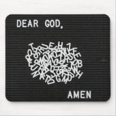 Durcheinandergebrachte Gebetsbuchstaben auf schwar Mousepad (Vorne)
