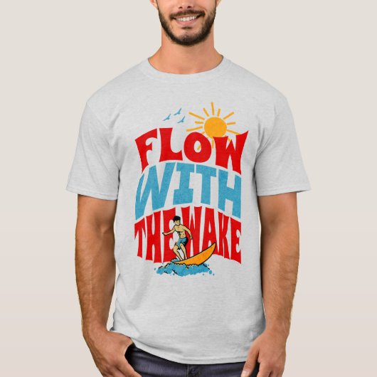Durchfluss mit dem Geweckt Wakesurfing T-Shirt (Vorderseite)