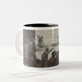 Durchführung der Geiseln während der Kommune, 1871 Zweifarbige Tasse (Vorderseite Links)