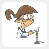 Durchführung eines wissenschaftlichen Experiments Quadratischer Aufkleber (Vorderseite)