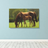Durchgeklebte Mare & Foal 2 Leinwanddruck (Insitu (Holzboden))