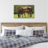 Durchgeklebte Mare & Foal 2 Leinwanddruck (Insitu (Schlafzimmer))
