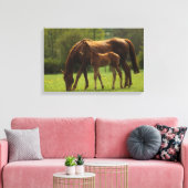Durchgeklebte Mare & Foal 2 Leinwanddruck (Insitu (Wohnzimmer))