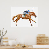 Durchgeklebte Racehorse Print Poster (Küche)