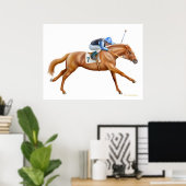 Durchgeklebte Racehorse Print Poster (Heimbüro)