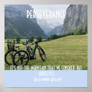 Durchhalteberge und Fahrrad-Motivationssprüche Poster
